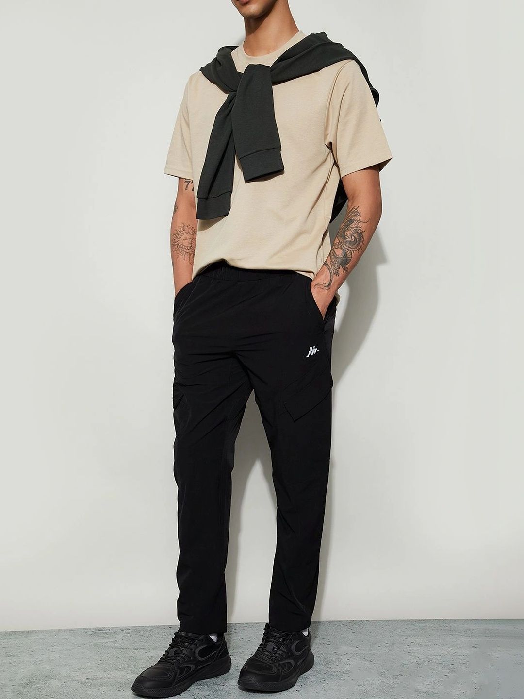 Kappa Men Regular Fit Brand Logo Training Cargos-picture-47