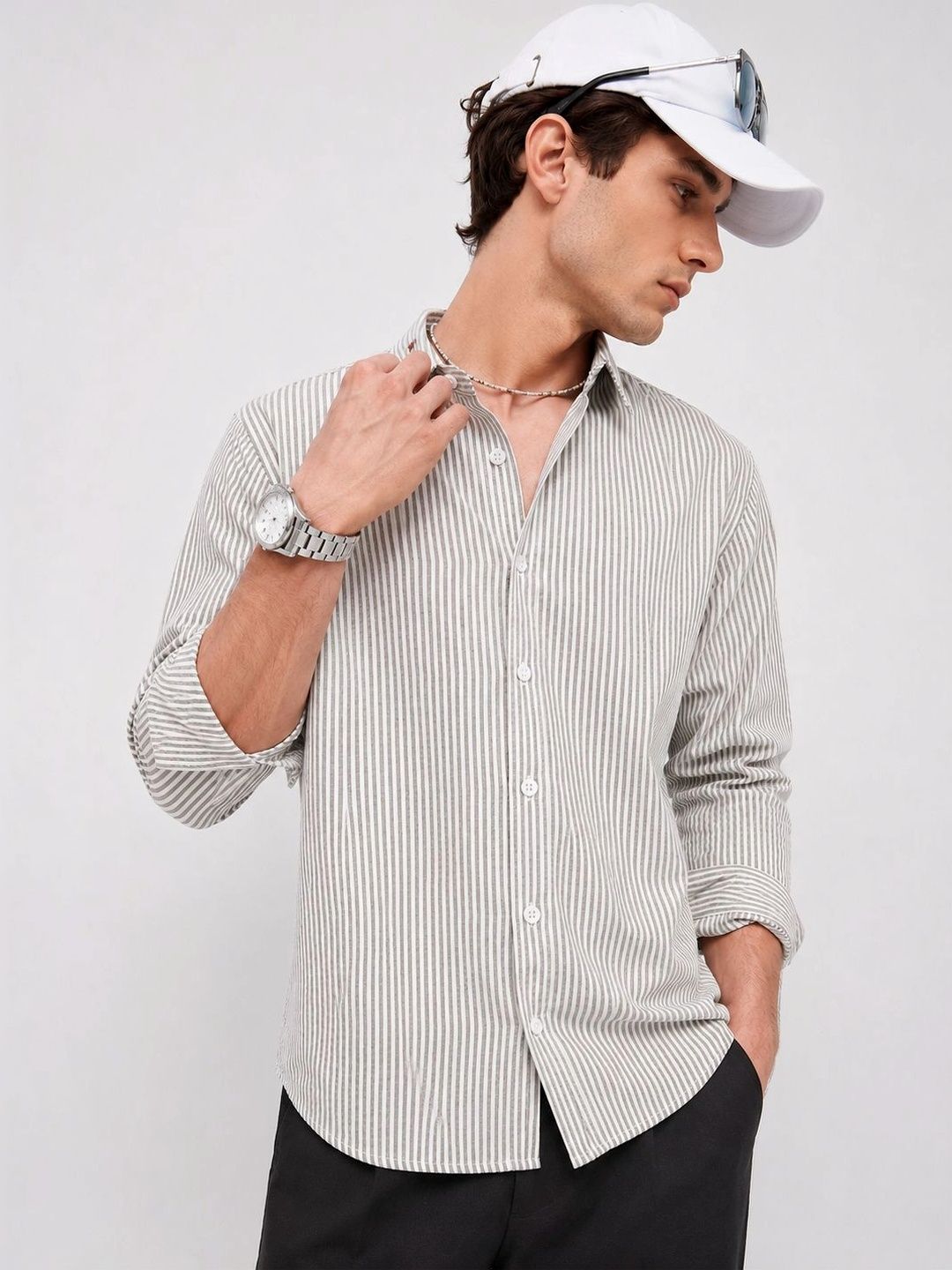 R.Code by The Roadster Life Co. Men Standard Striped Casual Shirt-picture-23