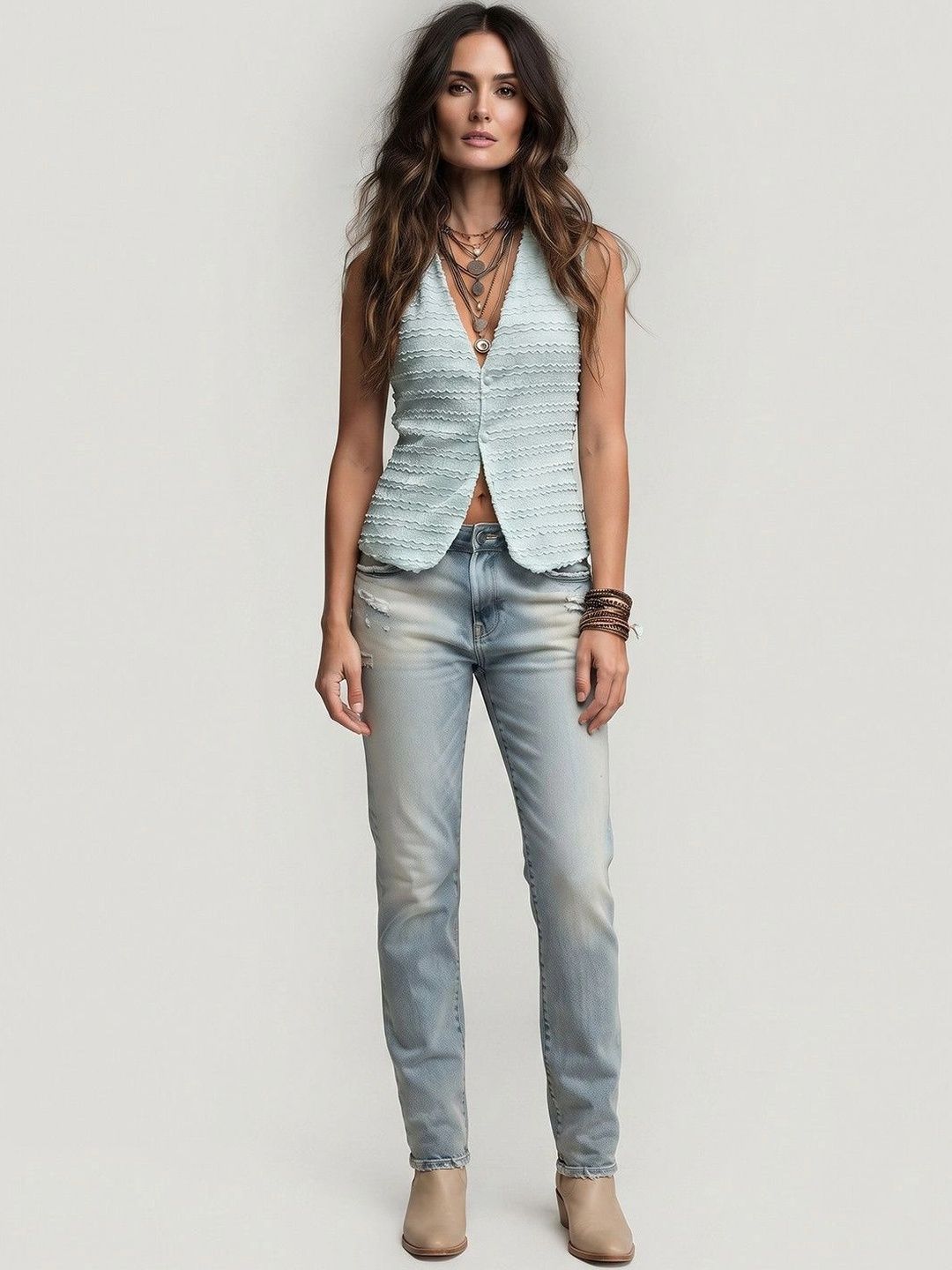 Suo Woven Design V-Neck Woven Casual Waistcoat-picture-32