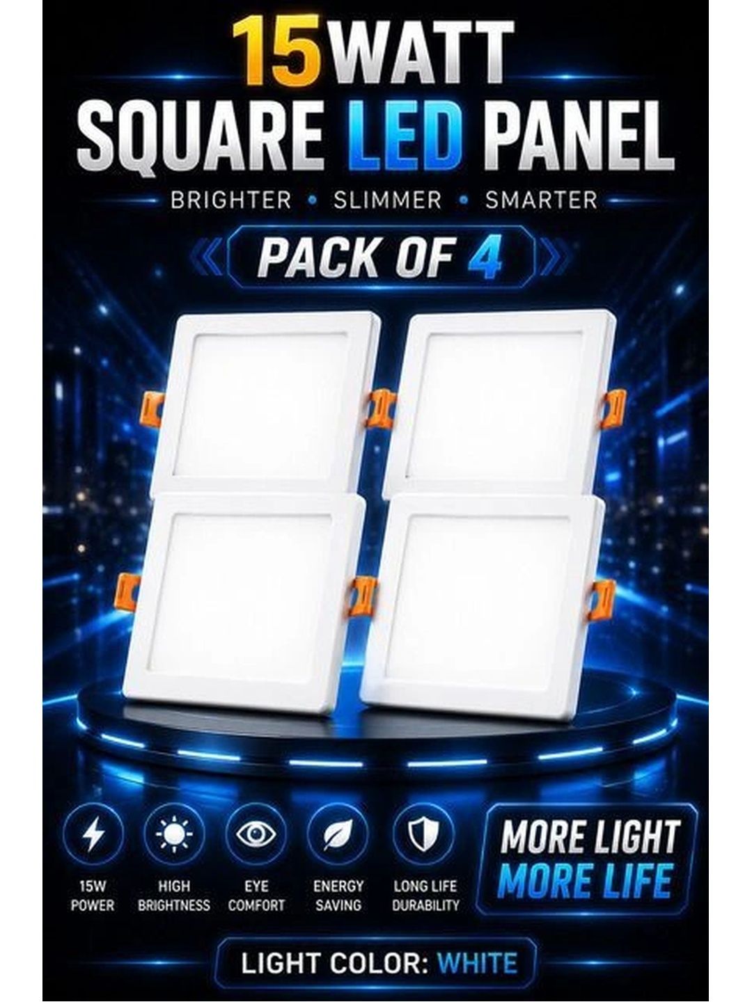 ENORMITY White Acrylic Contemporary Square Shaped Wall Lamp-picture-2