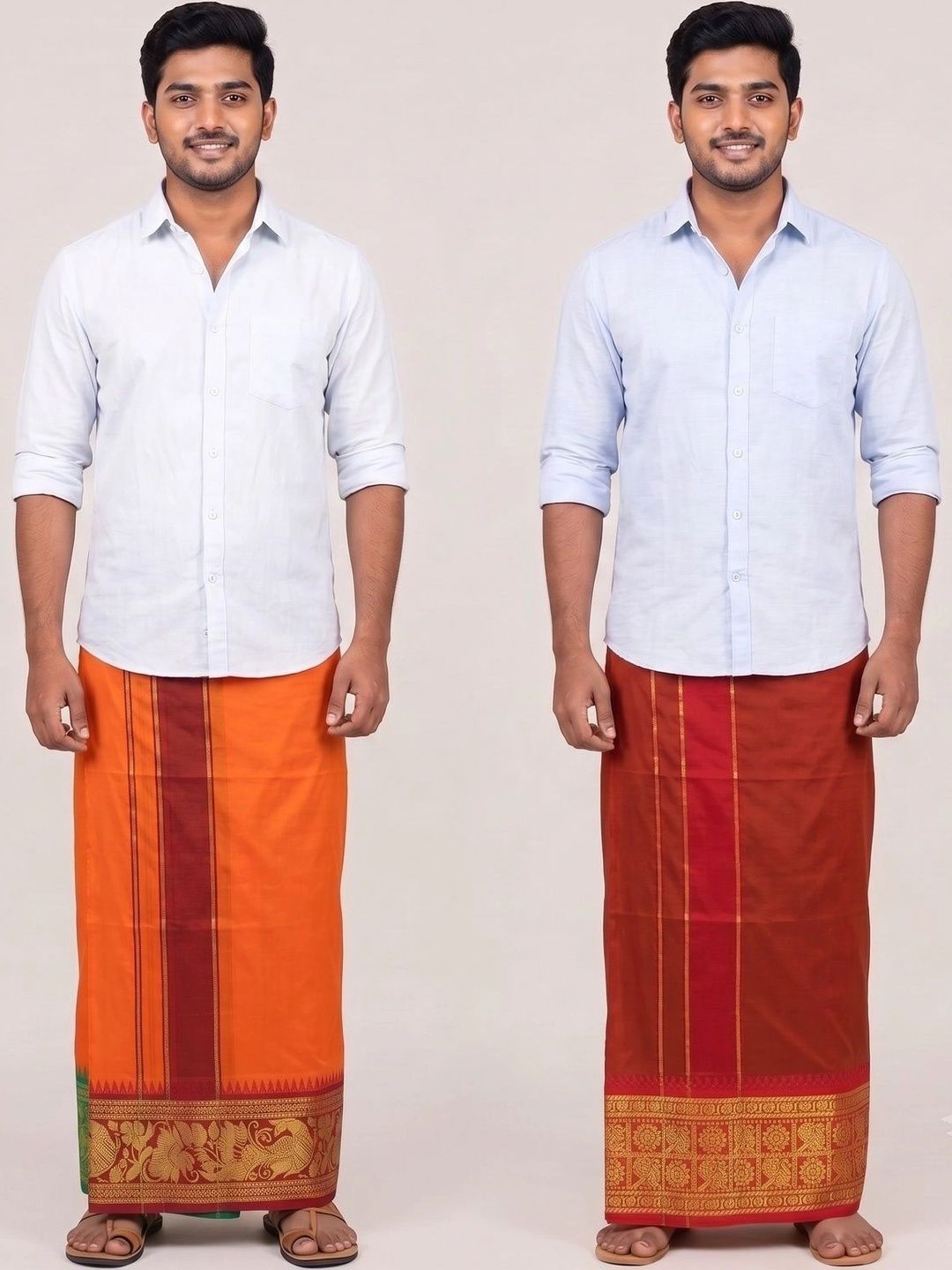 Hornbill Enterprises Men Striped Cotton Dhoti Dhotis-picture-30