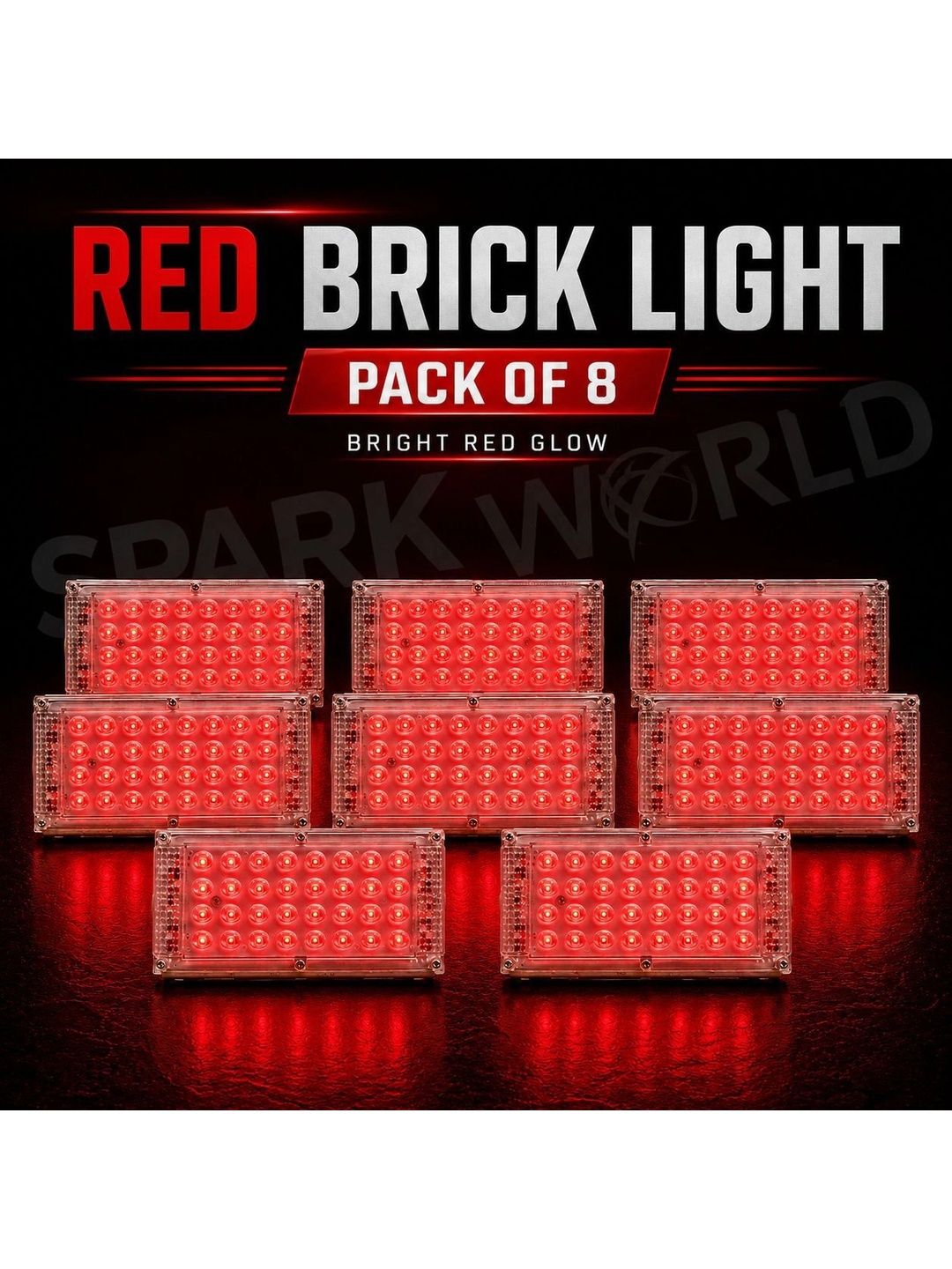 ENORMITY 8-Pcs Red 50W Brick Light Rectangle Outdoor Lamps-image-28