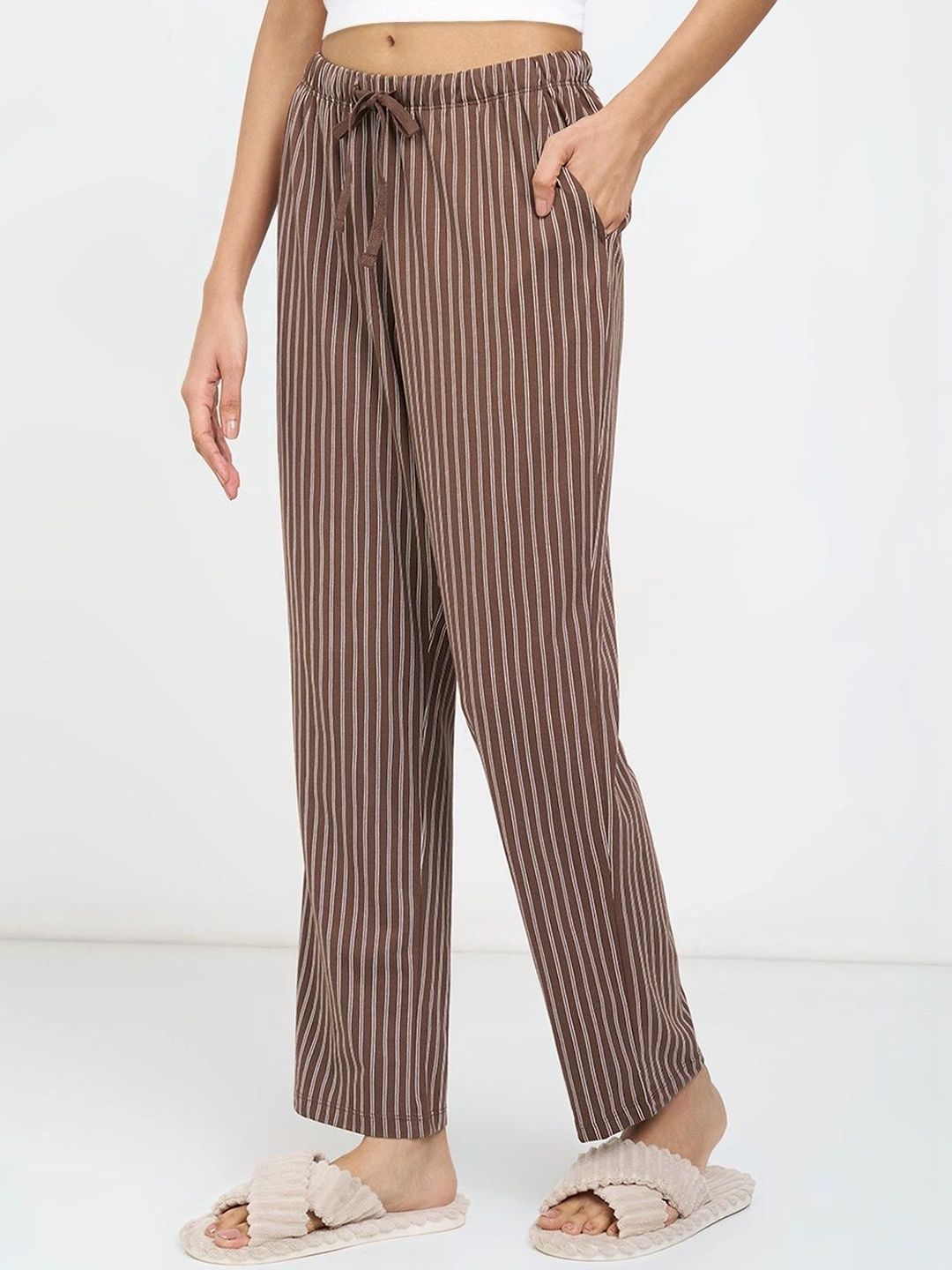 Dreamz by Pantaloons Striped Cotton Mid-Rise Straight Lounge Pants-picture-22