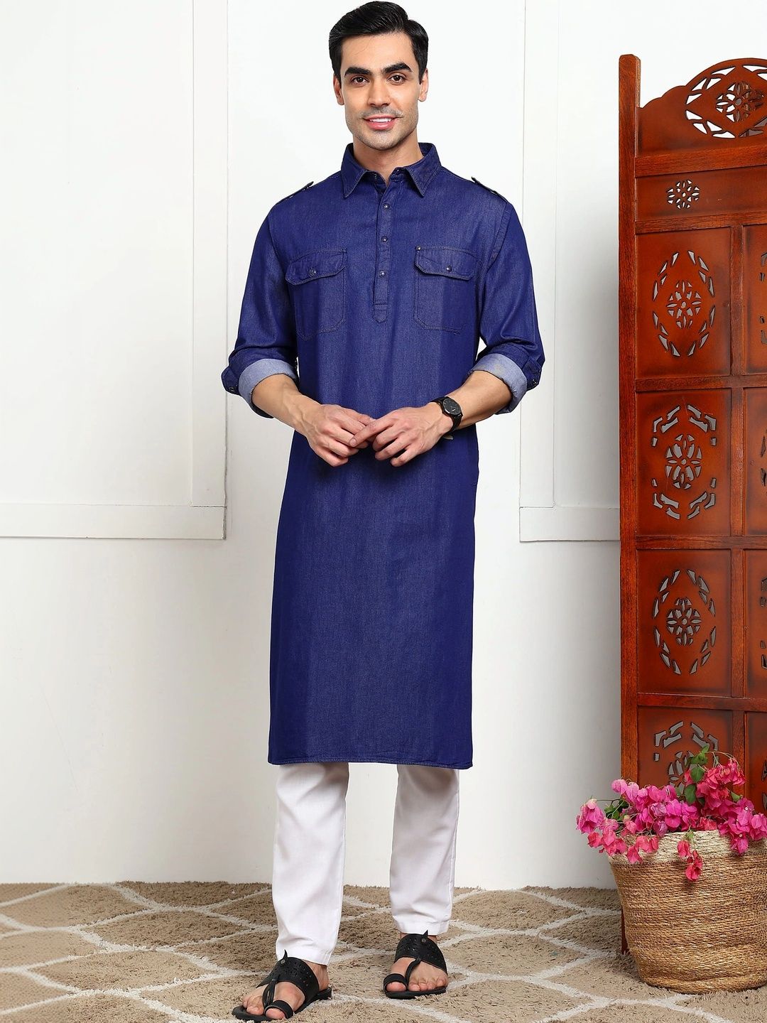 Anouk Men Denim Kurta-picture-16