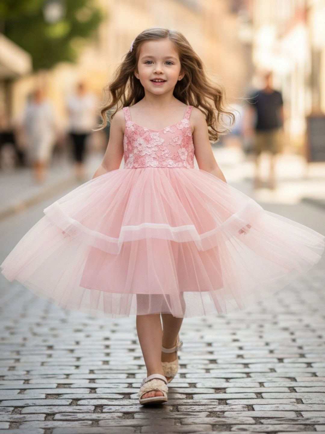 Sparklepop Floral Embroidered Ruffled Fit & Flare Dress-image-46