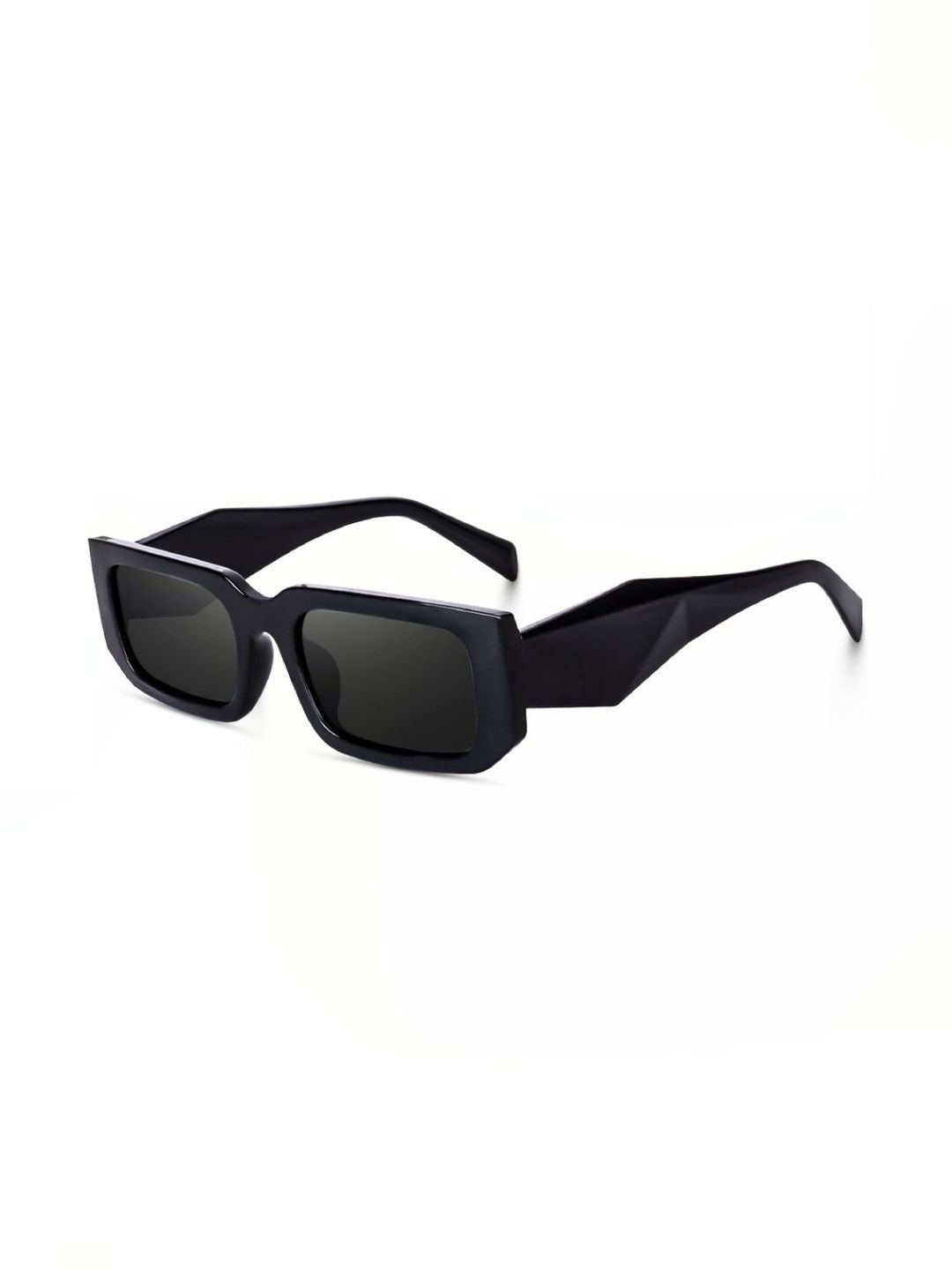 YOUTH CLUB Unisex Black Lens & Black Rectangle Sunglasses with-picture-16