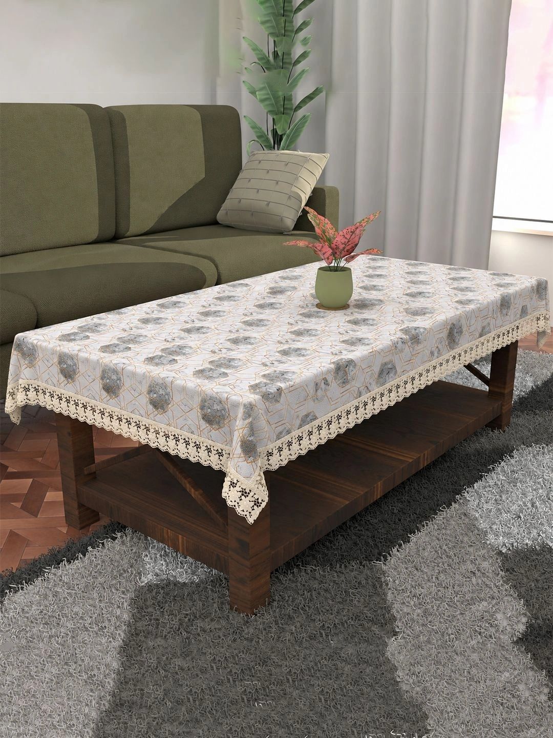 Aura Grey Geometric Printed Cotton 4-Seater Table Cover-picture-24