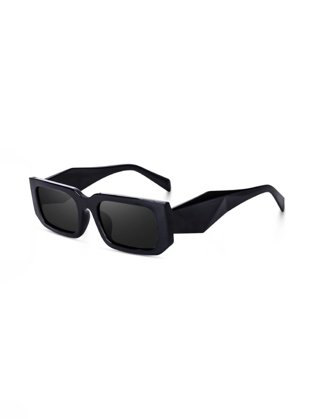 YOUTH CLUB Unisex Black Lens & Black Rectangle Sunglasses with-picture-50