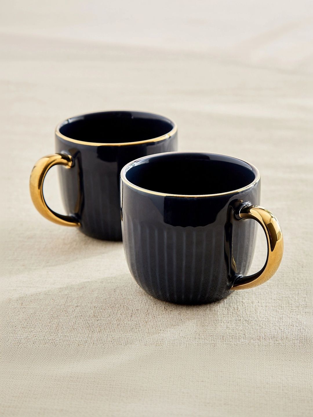 Home Centre Blue Crafted Ceramics Textured Porcelain Glossy Mugs Set of Cups and Mugs-picture-12