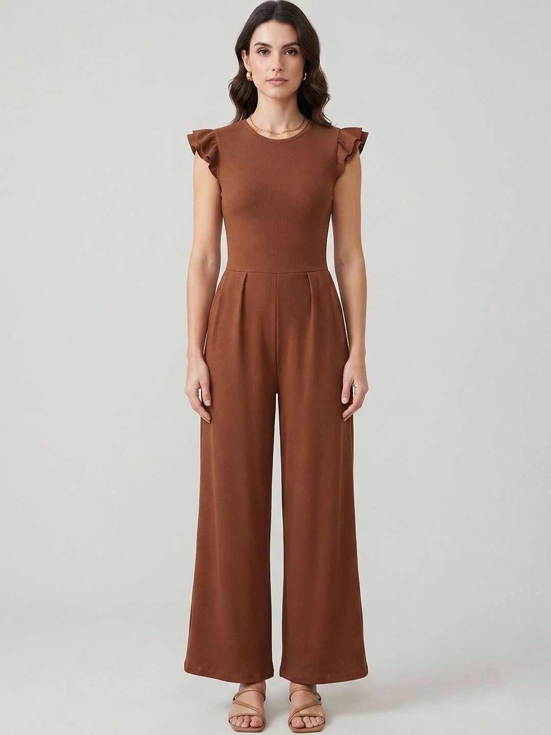 Suo Basic Jumpsuit with Ruffles-picture-39