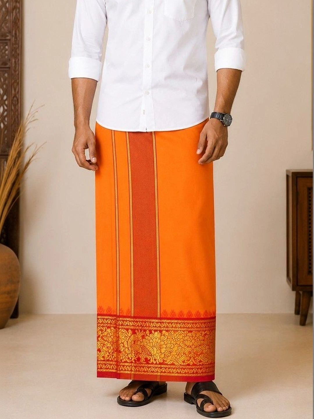 Sharan Elegance Men Embroidered Cotton Dhoti Dhotis-picture-10