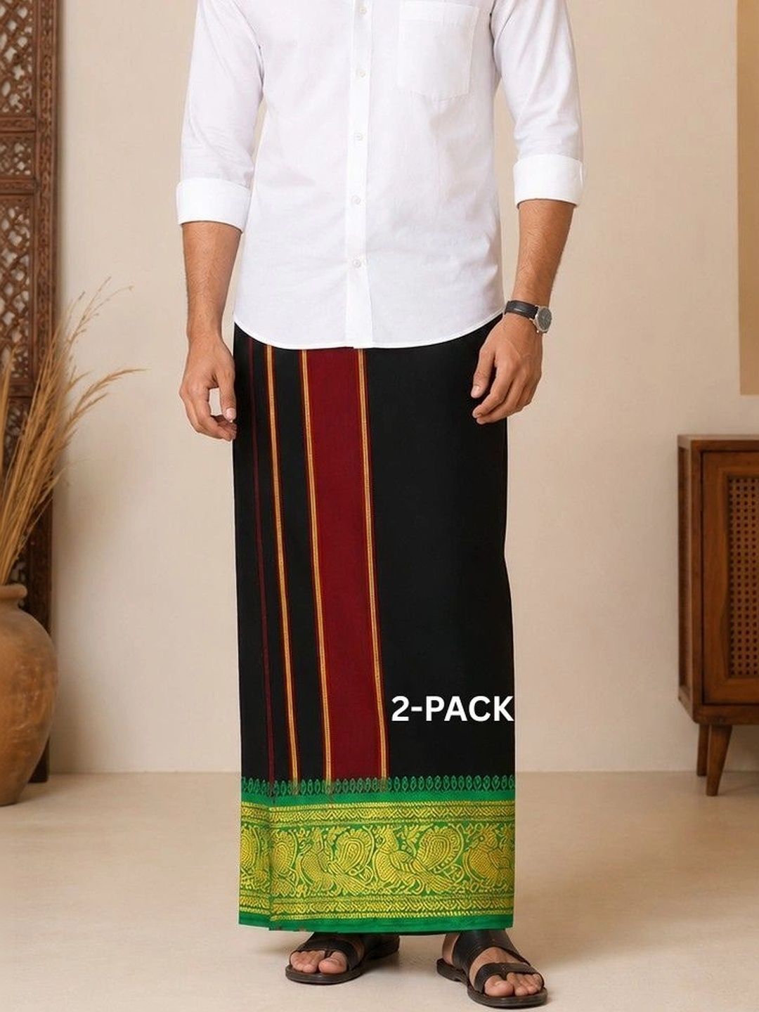 Sharan Elegance Men Printed Cotton Dhoti Dhotis-picture-36