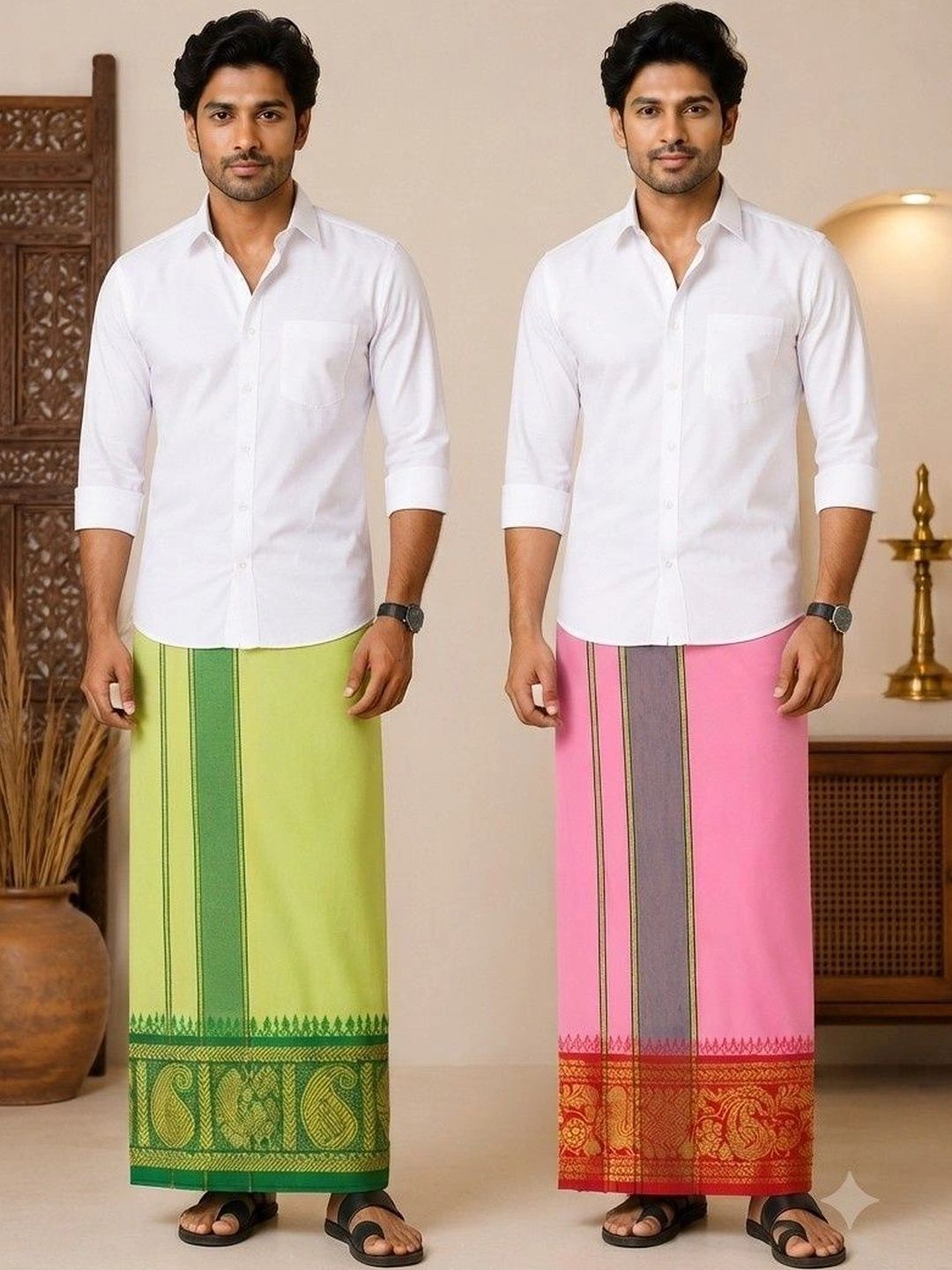 Sharan Elegance Men Embroidered Cotton Dhoti Dhotis-picture-37