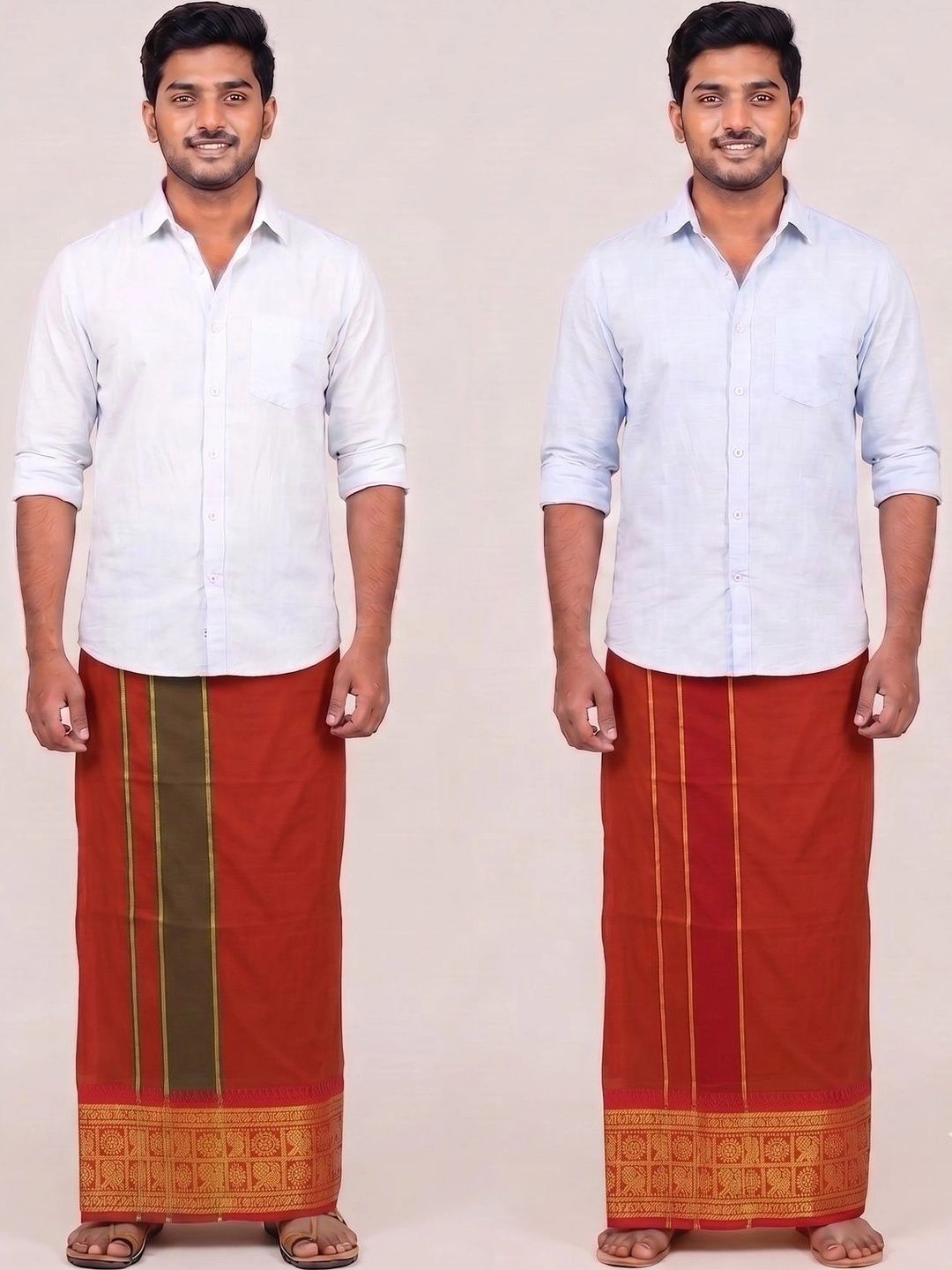 Hornbill Enterprises Men Striped Cotton Dhoti Dhotis-picture-44