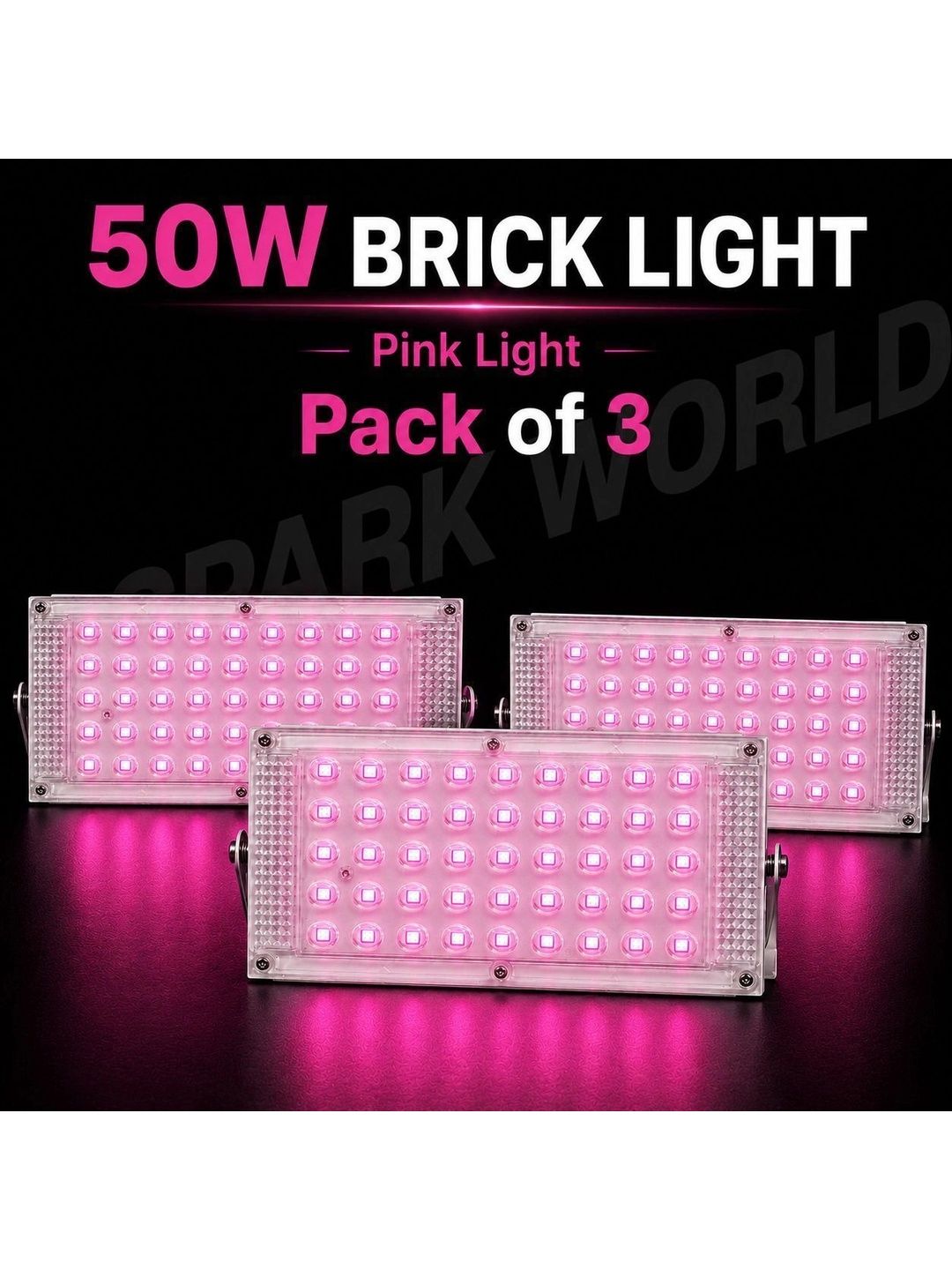 ENORMITY 3-Pcs Pink 50W Brick Light Rectangle Outdoor Lamps-picture-37