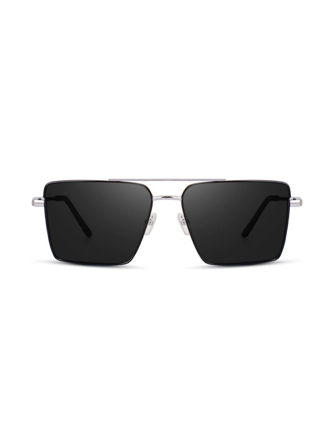 YOUTH CLUB Unisex Black Lens & Silver-Toned Square Sunglasses with-image-3