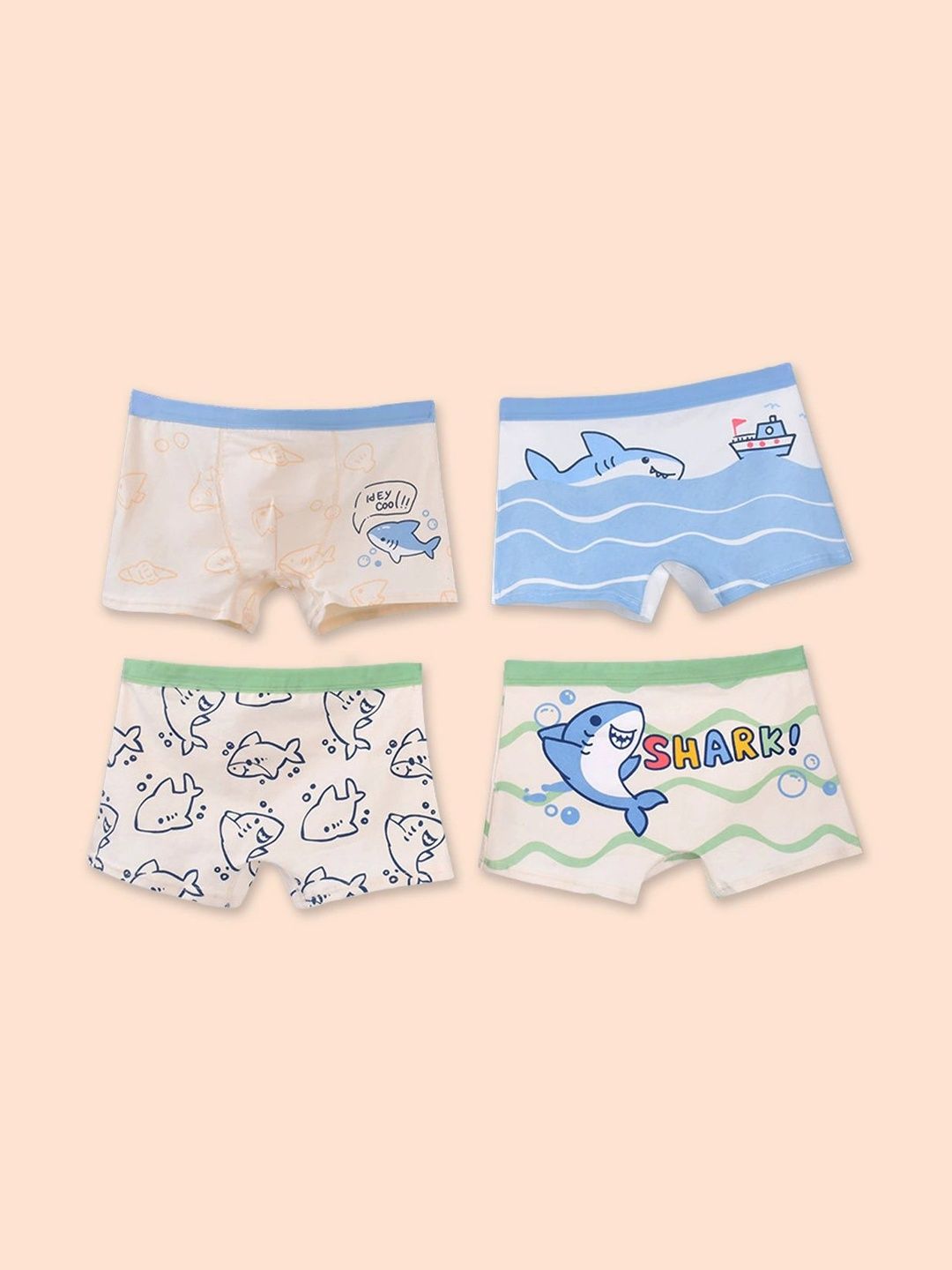 FOREVER FRIDAY Boys Pack of 4 Cotton Printed Trunks-picture-2