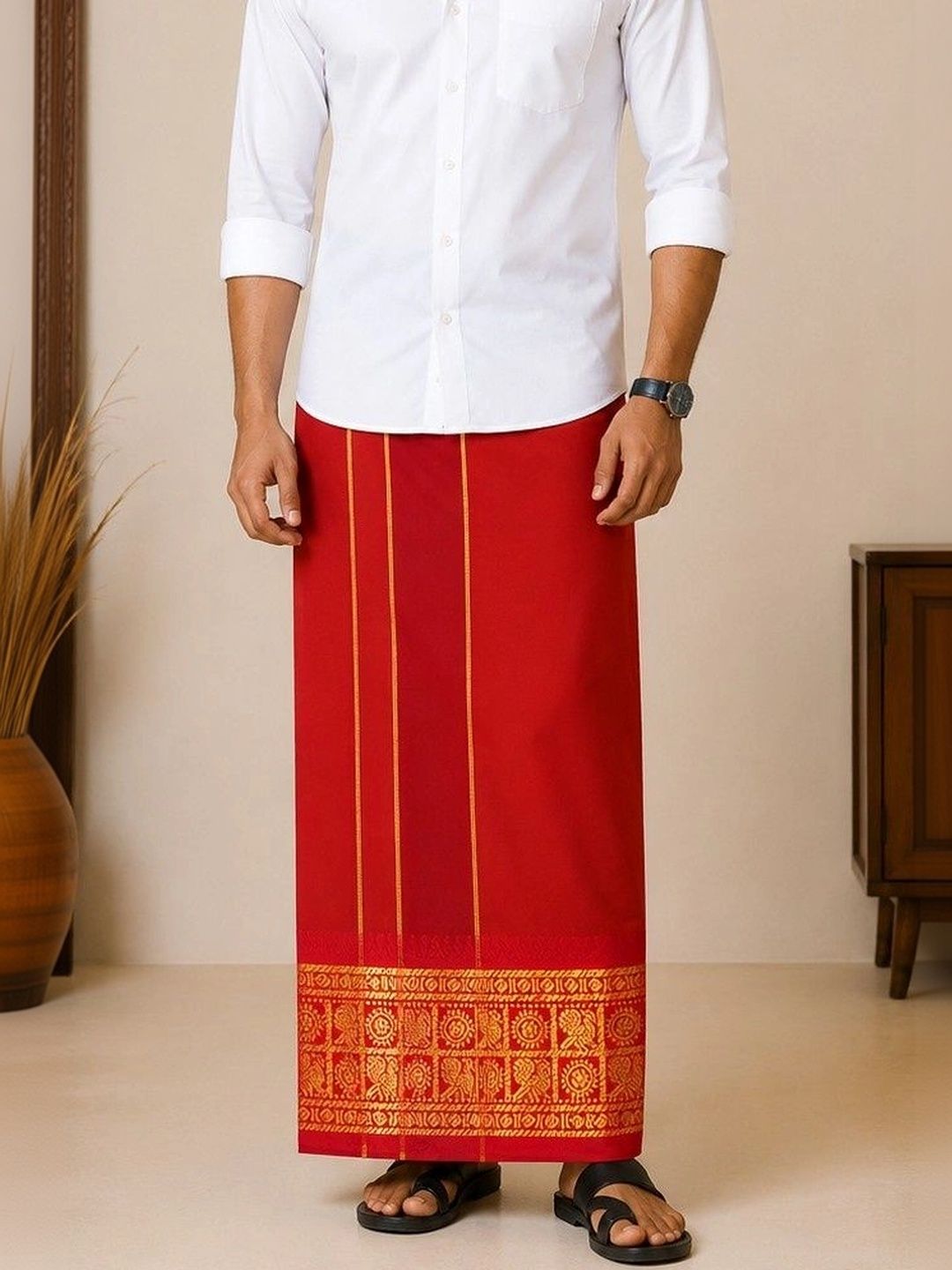Sharan Elegance Men Printed Cotton Dhoti Dhotis-picture-19