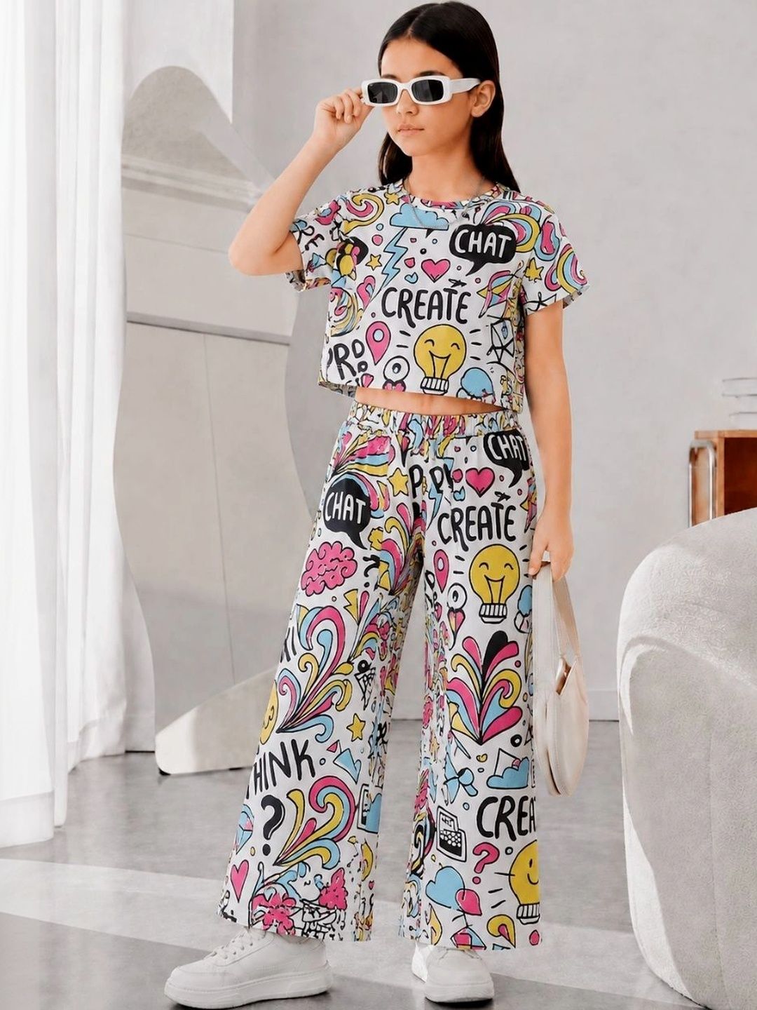 STINITY Cotton Printed T-shirt with Trousers-image-20