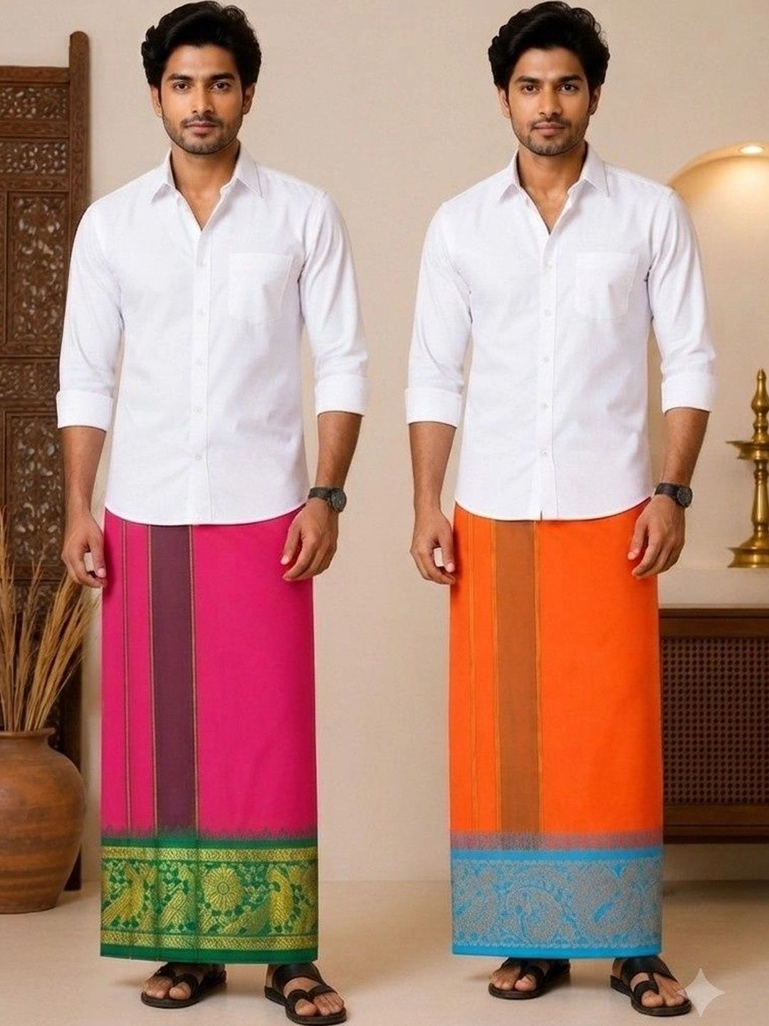 Sharan Elegance Men Embroidered Cotton Dhoti Dhotis-picture-51