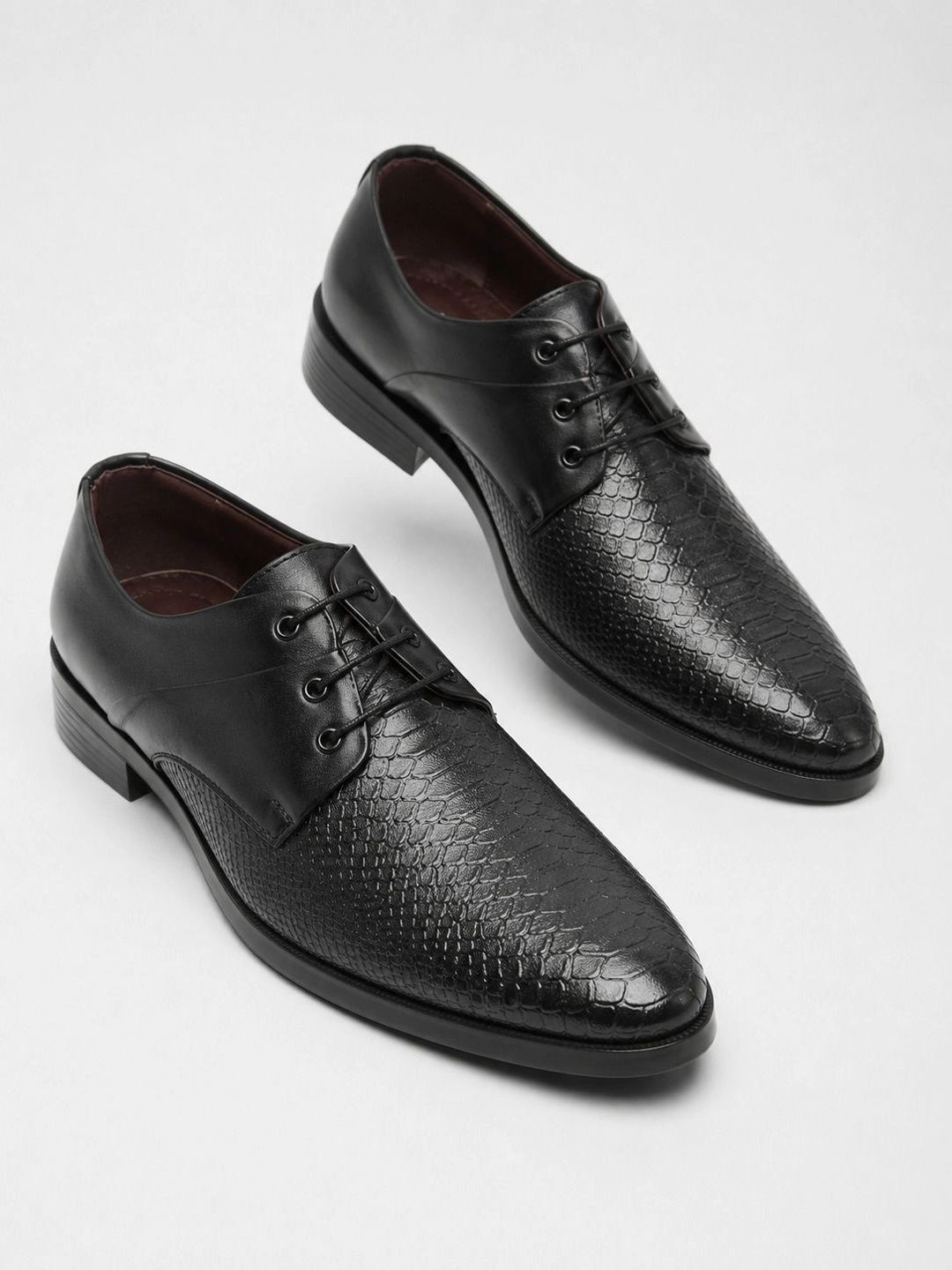 NARKI Men Textured Pointed Toe Lace-Ups Derbys Formal Shoes-image-35