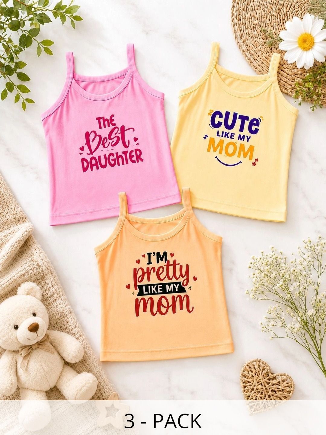 BODYSHINE Pack of 3 Printed Assorted Cotton Tank-image-26