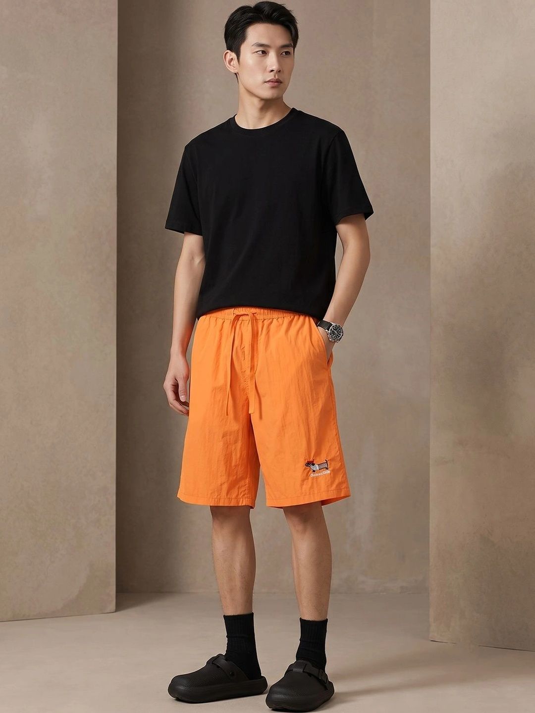 Suo Men Loose Fit Low-Rise Shorts-picture-41