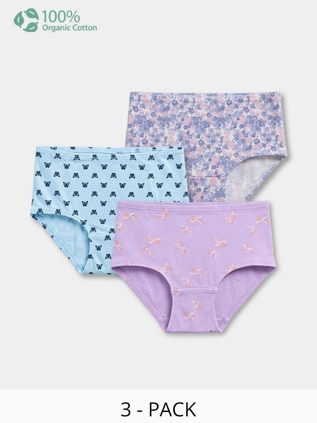 Carter's Girls Pack of 3 Printed Assorted Organic Cotton Basic Briefs-picture-53