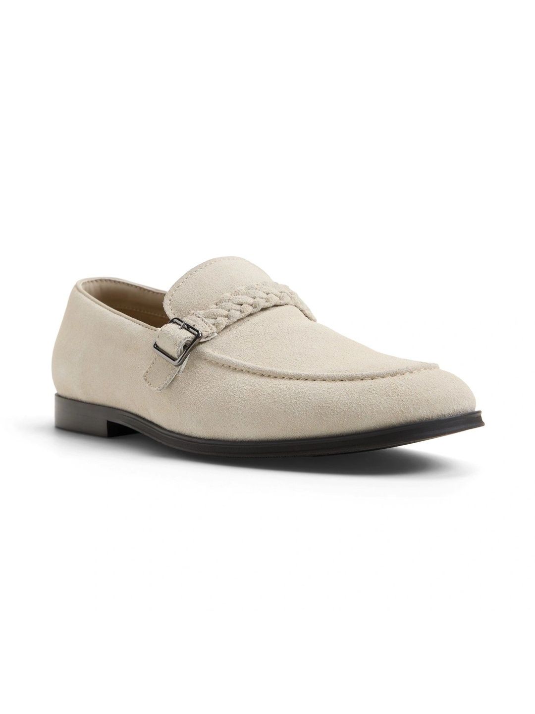 ALDO Men Textured Leather Round Toe Formal Loafers-image-41