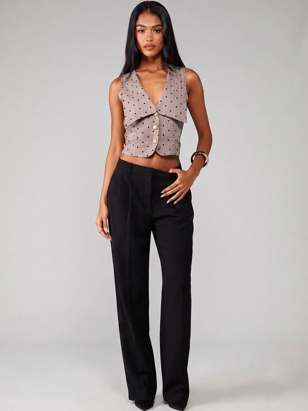 Suo Printed V-Neck Woven Casual Waistcoat-picture-57