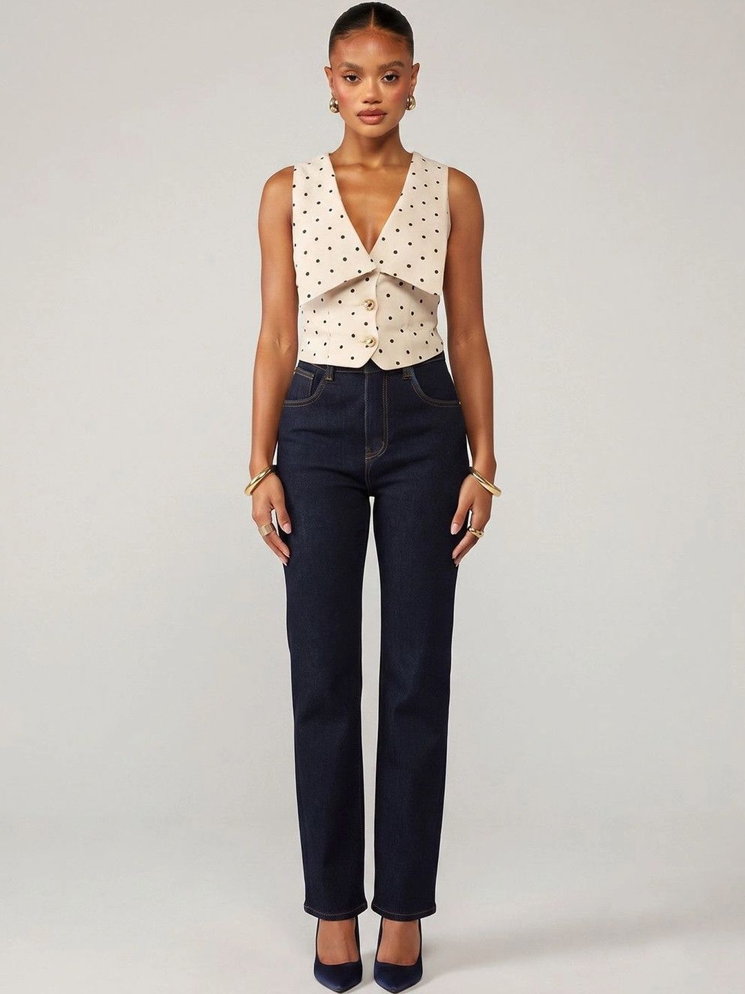 Suo Printed V-Neck Woven Casual Waistcoat-picture-23