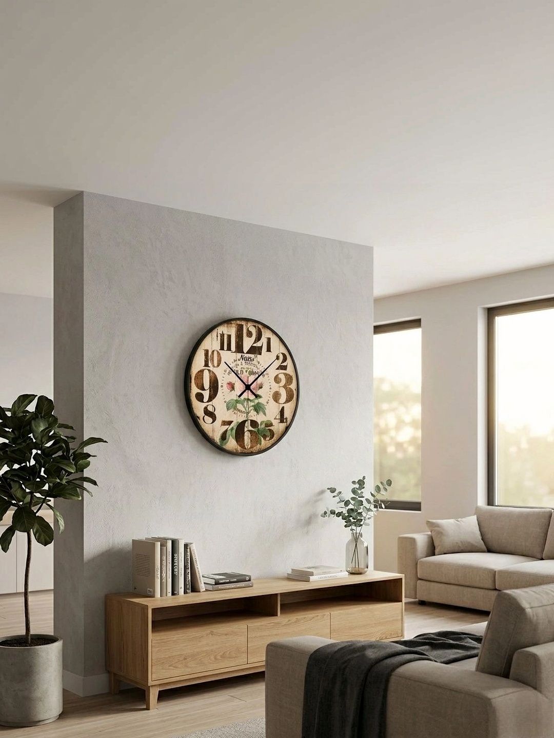 Nutts Multicoloured Printed Vintage Wall Clock-picture-10