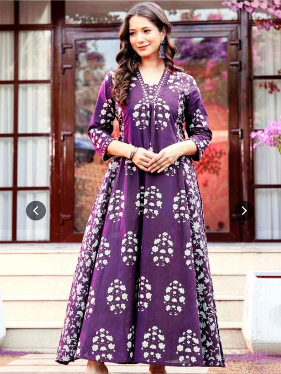 KALINI Women Floral Printed Indie Florals Anarkali Kurta-picture-56