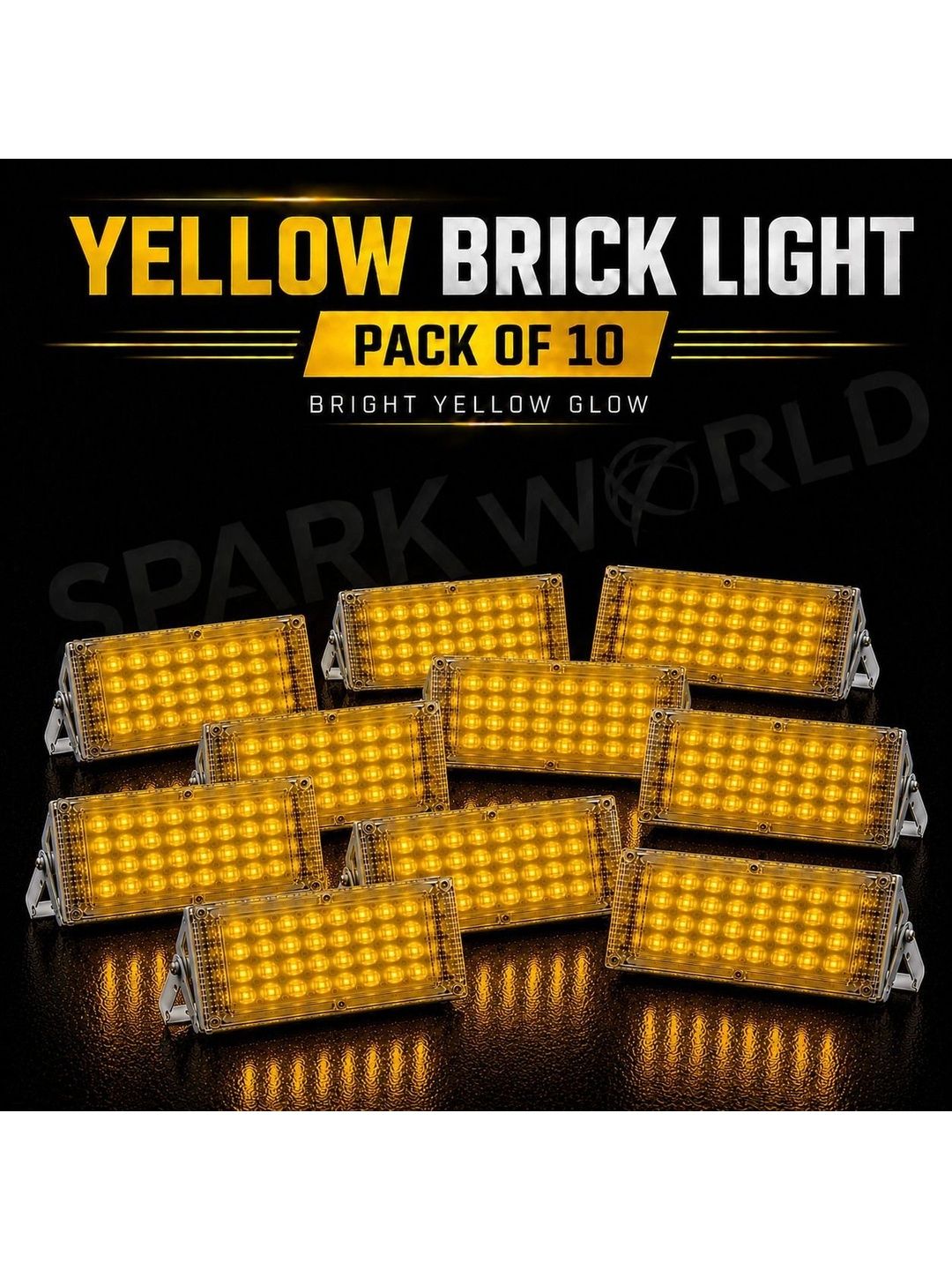 ENORMITY 10-Pcs Yellow 50W Brick Light Rectangle Outdoor Lamps-picture-7