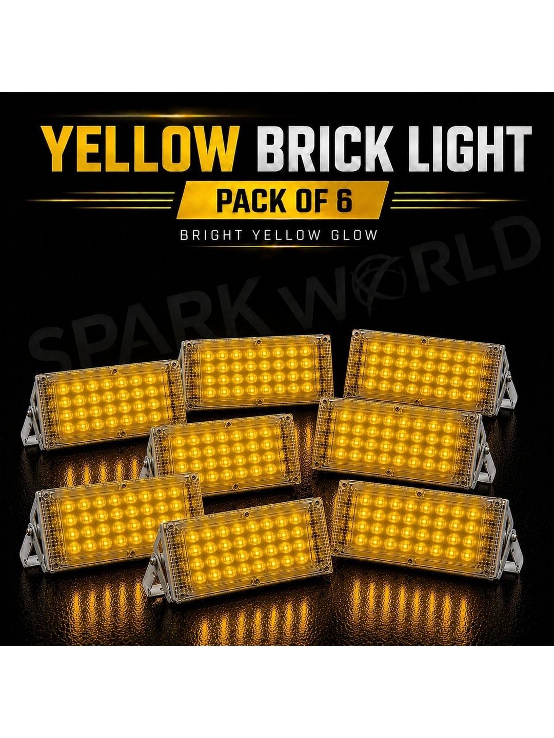 ENORMITY 6-Pcs Yellow 50W Brick Light Rectangle Outdoor Lamps-picture-8