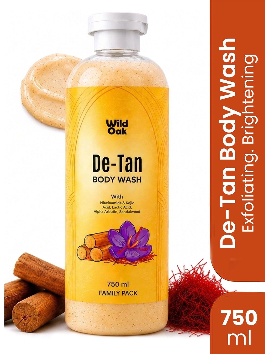 Wild Oak De-Tan Body Wash Infused With Walnut Shell Powder - 750 ml-image-7