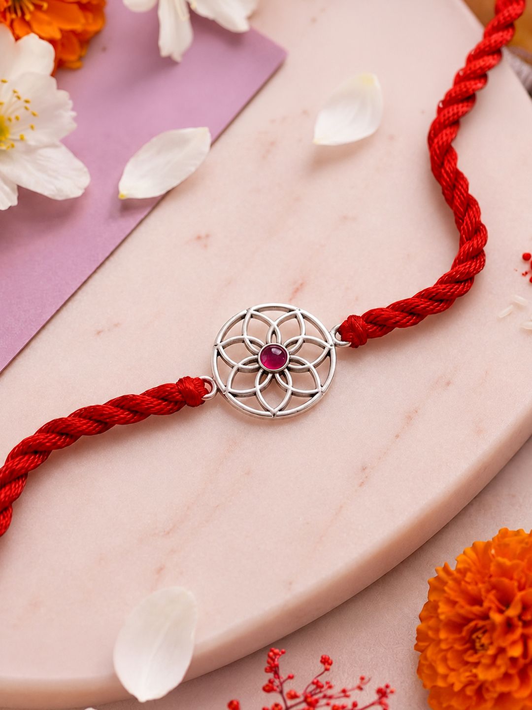 Zavya 925 Sterling Silver Mandala Charm Rakhi for Brother-picture-43