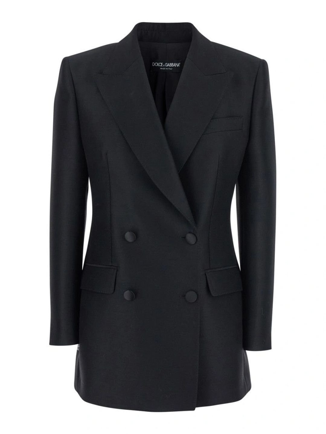Dolce & Gabbana Black Solid Peaked Lapel Blazer-picture-18