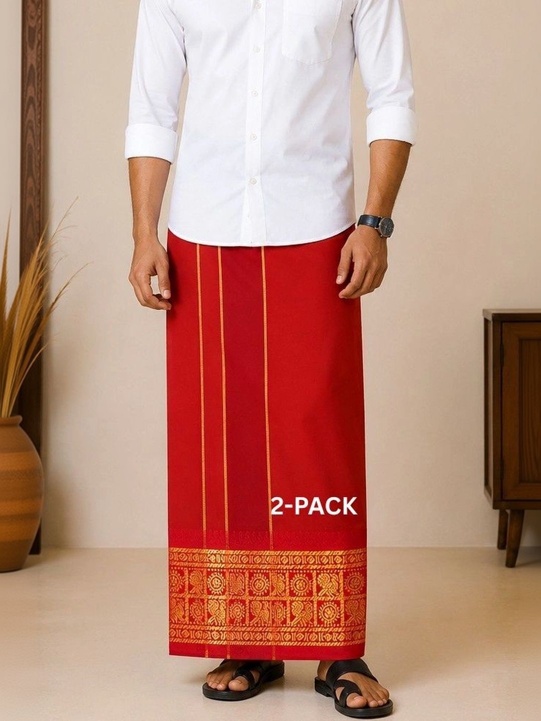 Sharan Elegance Men Embroidered Cotton Dhoti Dhotis-picture-58
