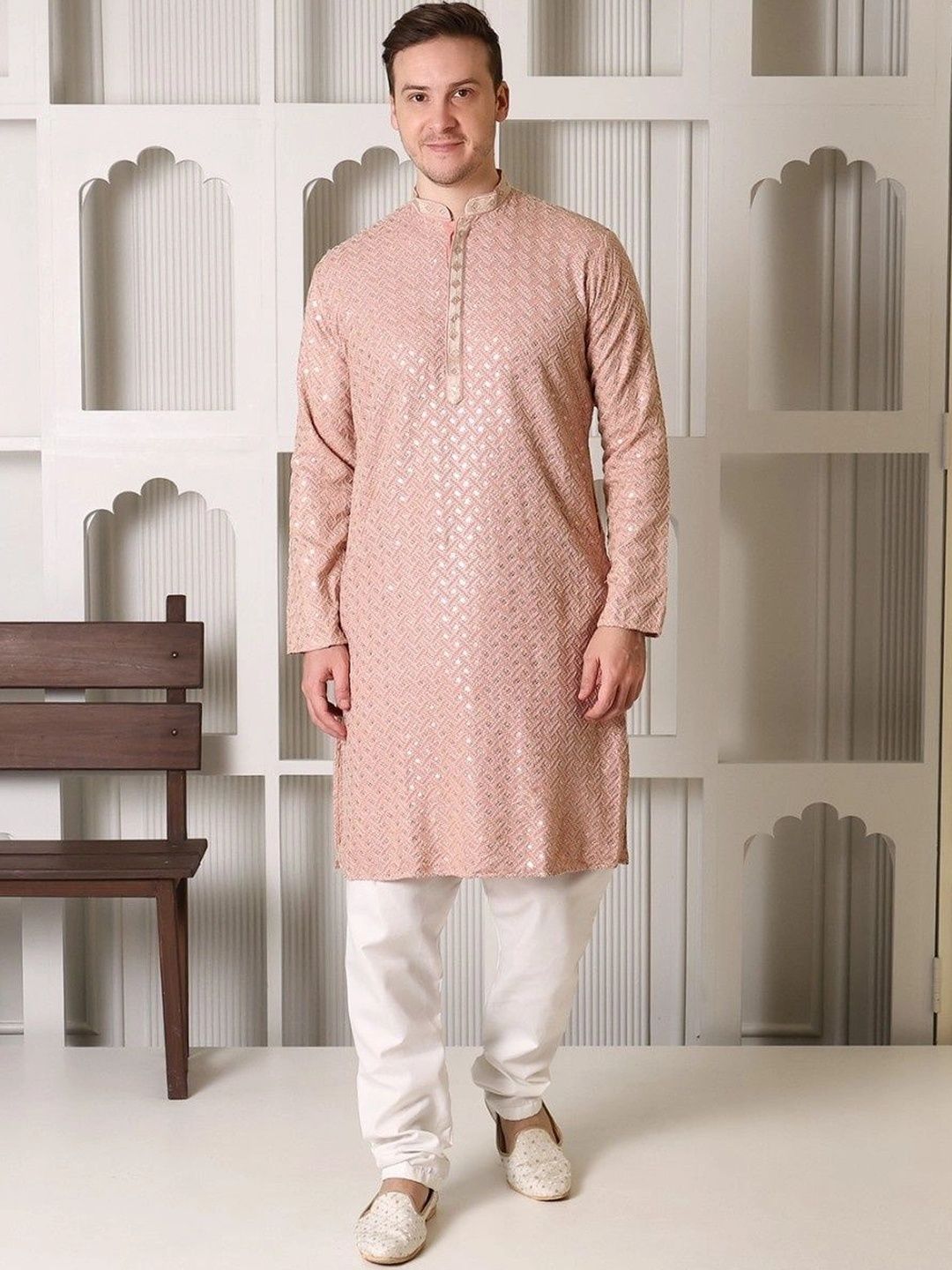 APPIX Men Ethnic Motifs Embellished Sequinned Kurta-picture-16
