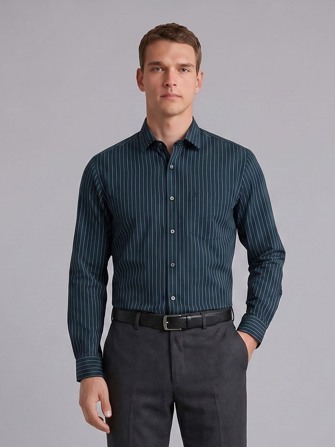 Arrow Striped Pure Cotton Formal Shirt-picture-50