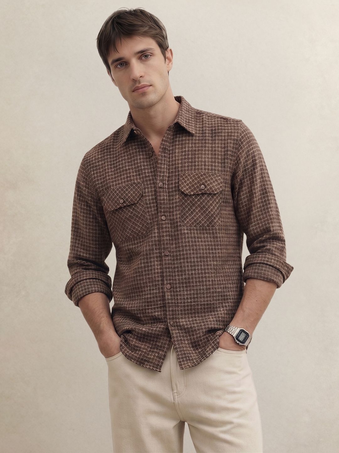 THE SHIRT CODE Self Design Casual Shirt-picture-30