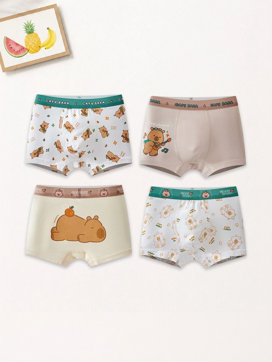 FOREVER FRIDAY Boys Pack of 4 Cotton Printed Trunks-picture-27