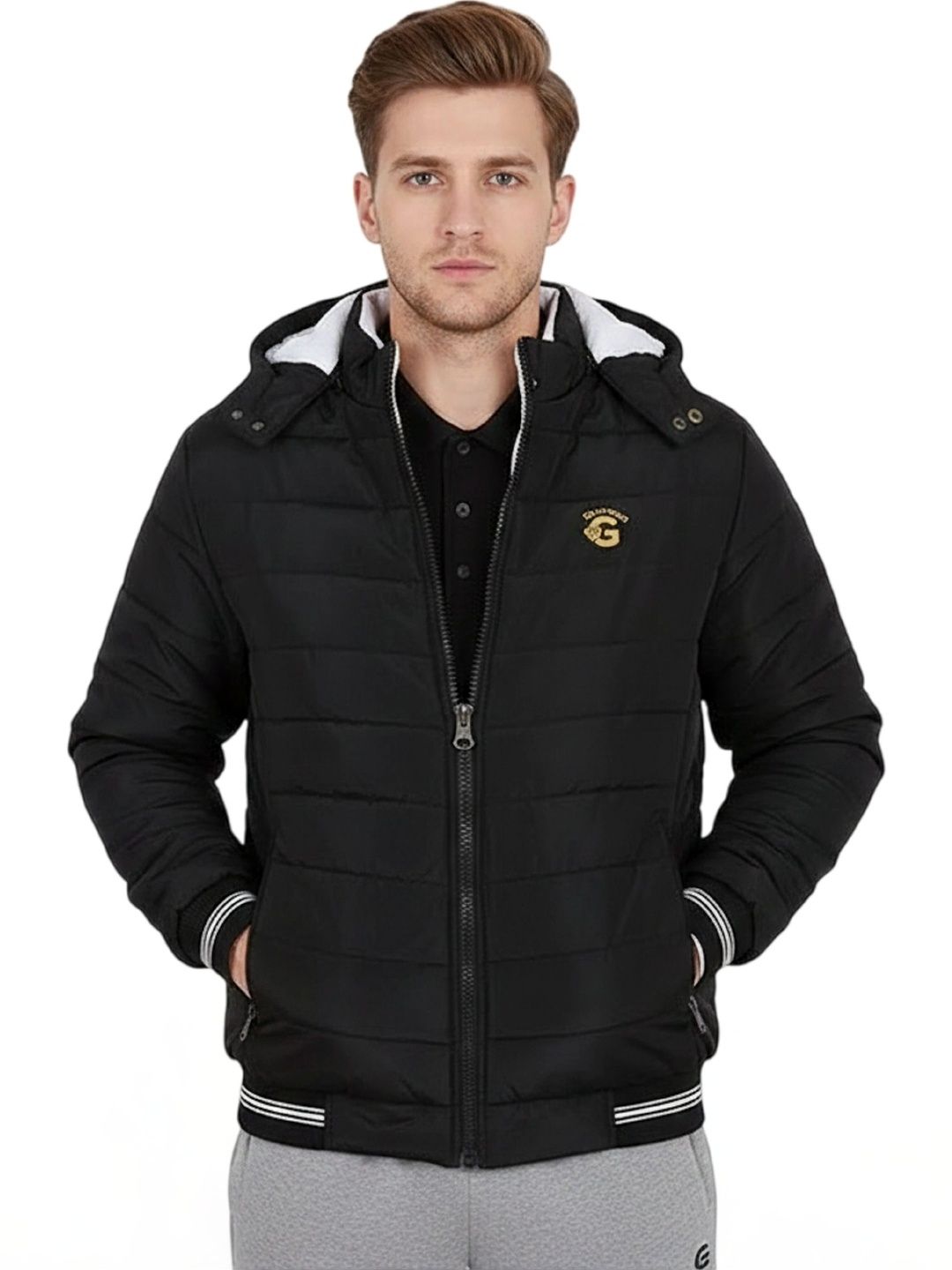 R.Code by The Roadster Life Co. Men Insulator Training or Gym Puffer Jacket-picture-36