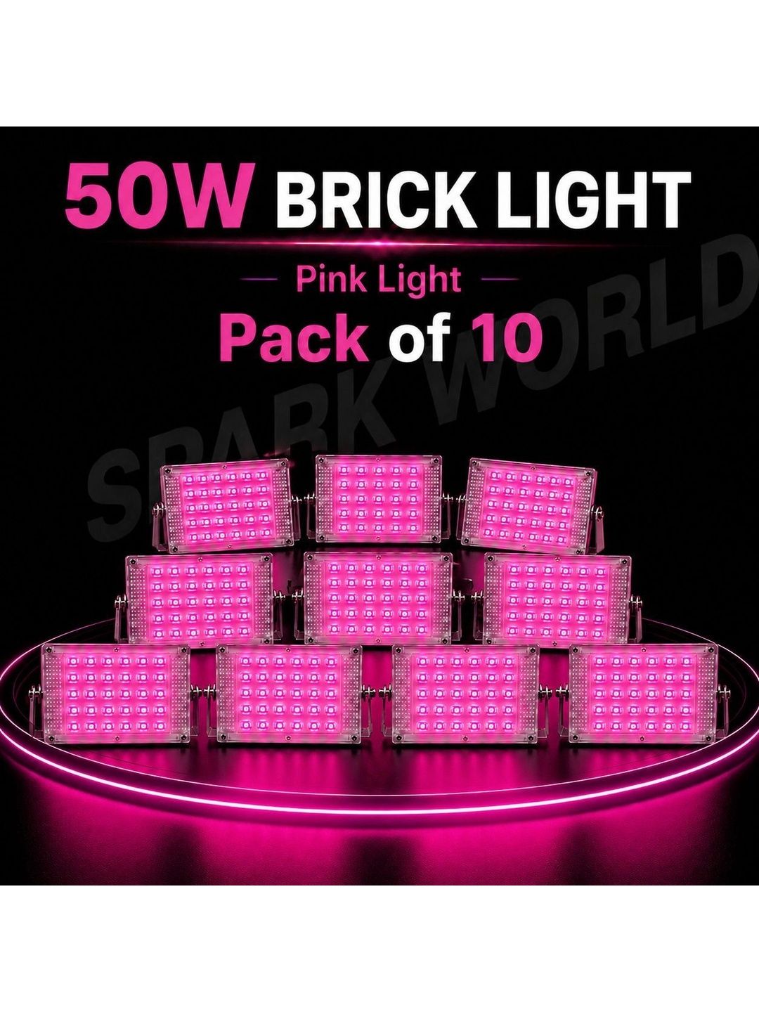 ENORMITY 10-Pcs Pink 50W Brick Light Rectangle Outdoor Lamps-picture-34