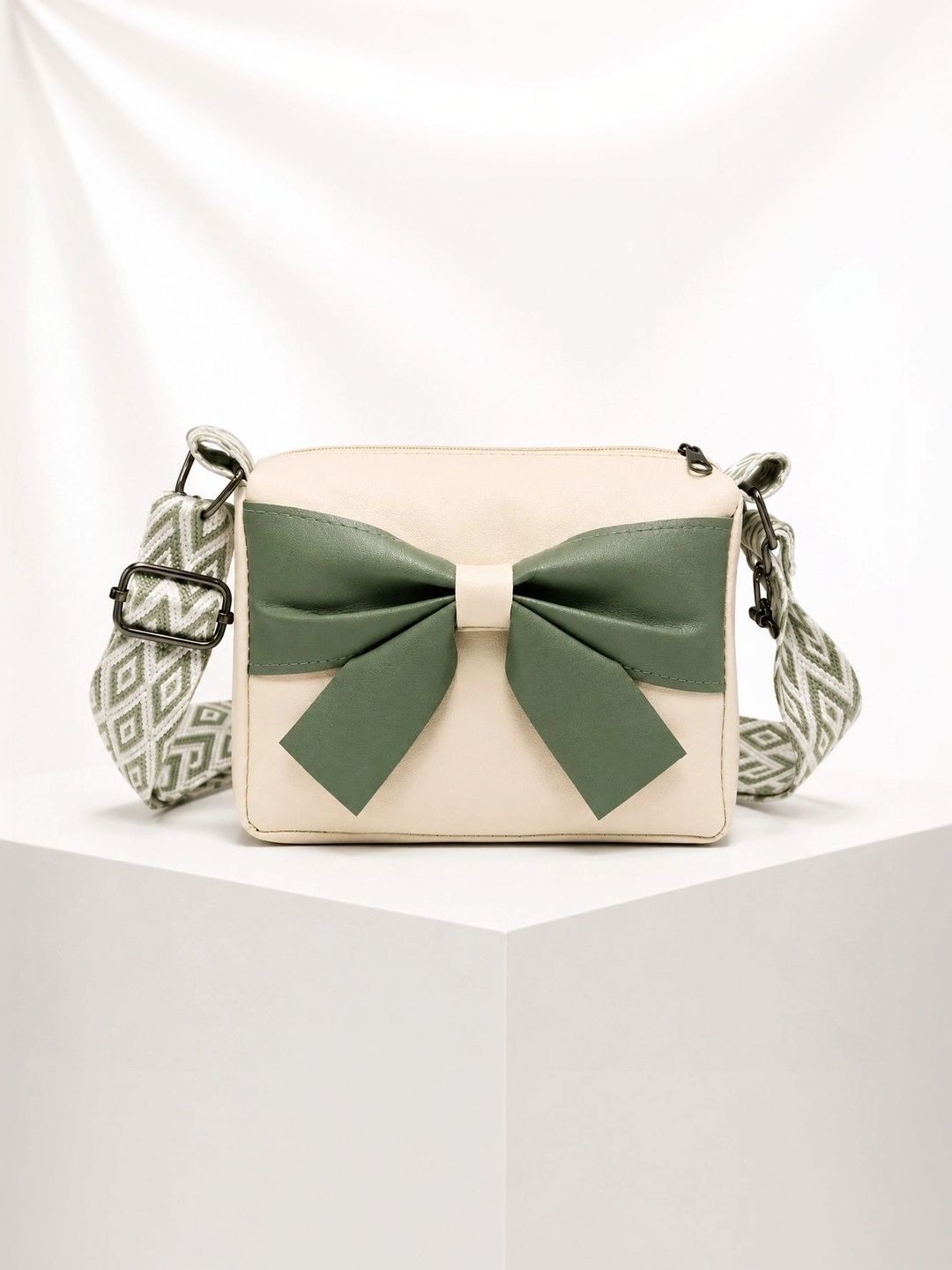 HERE&NOW Textured PU Sling Bag with Bow Detail-picture-16
