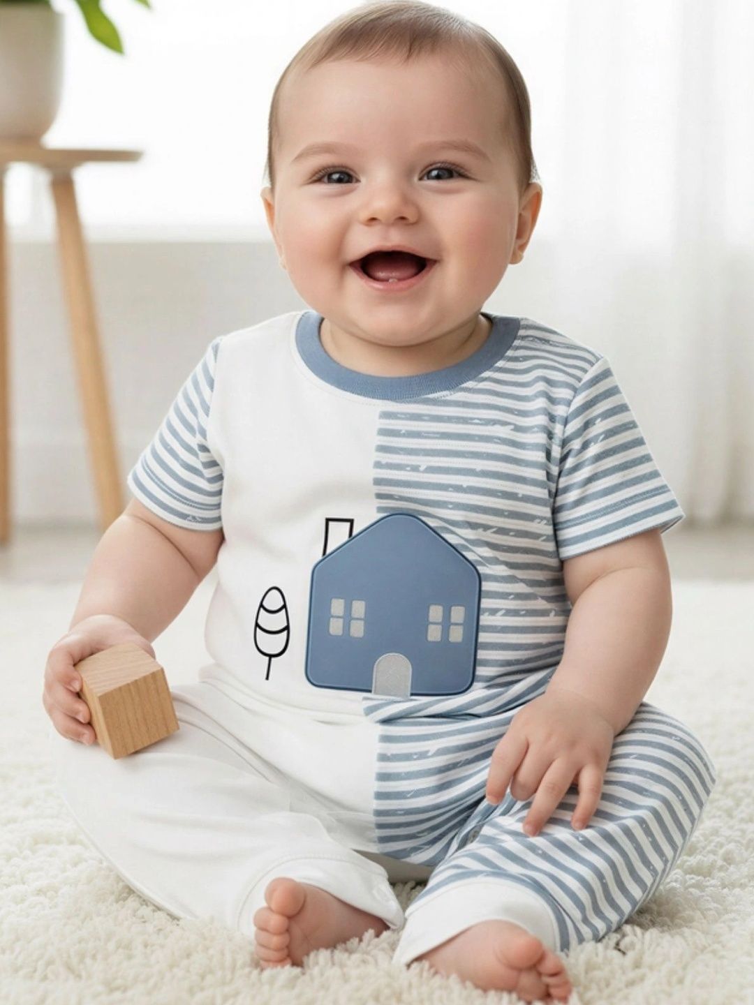 Toddle and Care Unisex Kids Colourblocked Basic Jumpsuit-picture-26