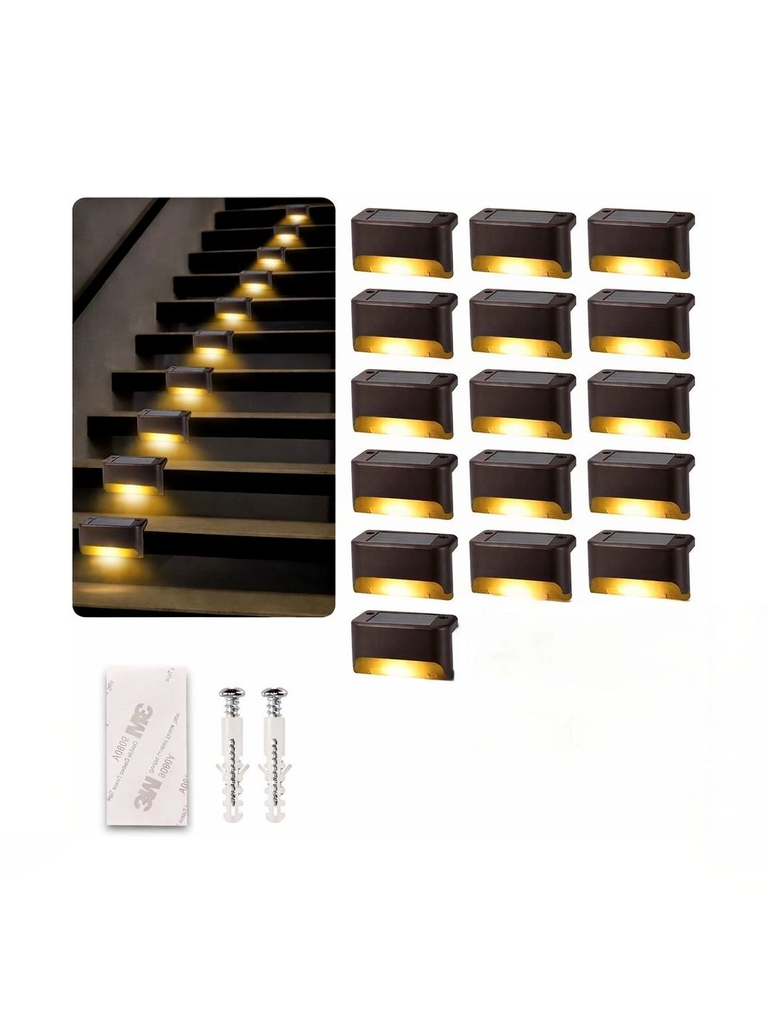 ENORMITY 16-Pcs Yellow & Brown Rectangle Outdoor Lamps-image-44