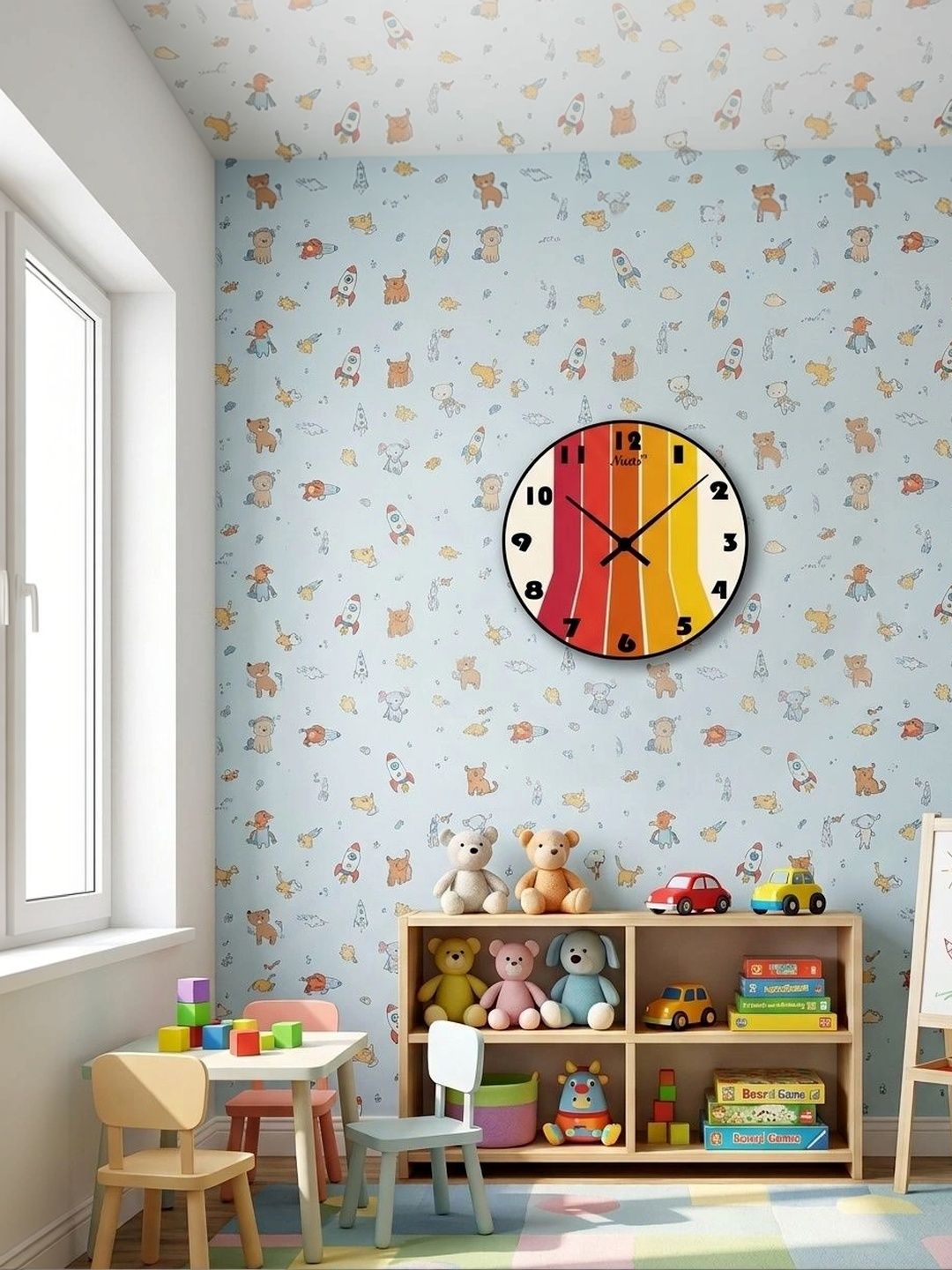 Nutts Multicoloured Printed Wall Clock-picture-33