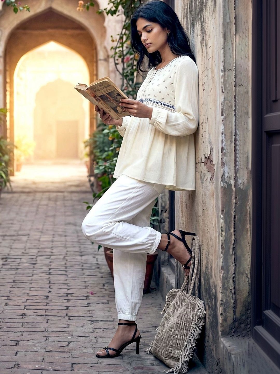 Melange by Lifestyle Women Flared Ethnic Palazzos-picture-32